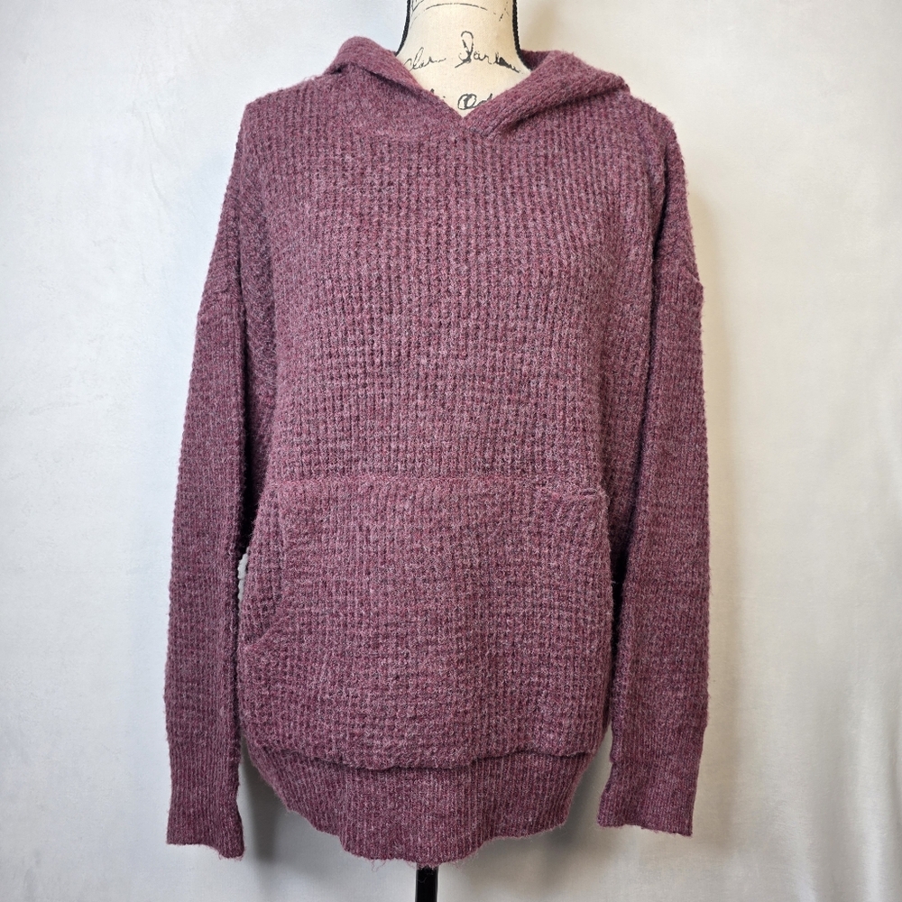 Pink lily super soft burgundy wool blend hoodie sz M